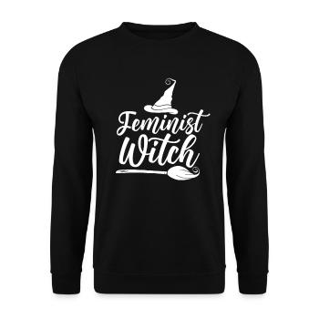 Feminist Witch Feminist Feminist - Unisex Sweatshirt - black - Front - Alina (178cm) & Michal (187cm)