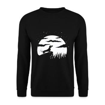 German Dachshund Moon Dachshund - Unisex Sweatshirt - black - Front - Alina (178cm) & Michal (187cm)