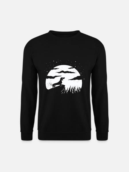 Deutscher Dachshund Mond Dackel - Unisex Pullover - Schwarz