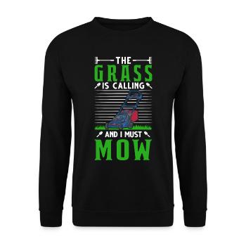 The grass is calling and I must mow tondeuse - Sweat-shirt Unisexe - noir - Devant - Alina (178cm) & Michal (187cm)