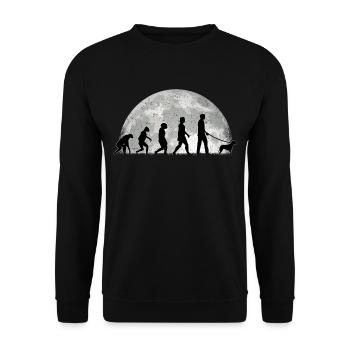 Brandlbracke Evolution Mond Bracke Hund - Unisex Pullover - Schwarz - Vorne - Alina (178cm) & Michal (187cm)