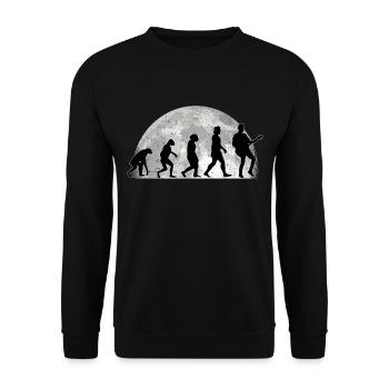 Gitarrist Evolution Mond Gitarre Bassgitarre - Unisex Pullover - Schwarz - Vorne - Alina (178cm) & Michal (187cm)