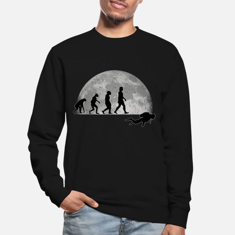 Plongeur Evolution Lune Plongée plongée plongée en apnée Sweat-shirt Unisexe