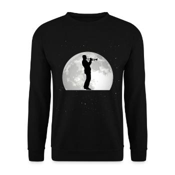 Trumpet Moon Orchestra Trumpetist Musician - Unisex Sweatshirt - black - Front - Alina (178cm) & Michal (187cm)