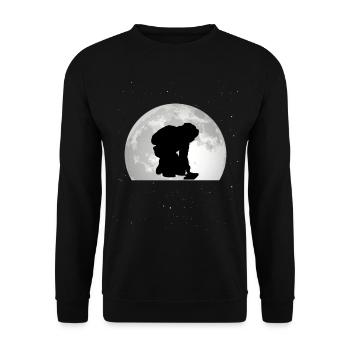 Welder Moon Welder Gift - Unisex Sweatshirt - black - Front - Alina (178cm) & Michal (187cm)