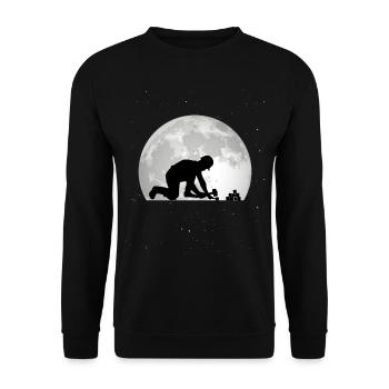 Pavé Lune Pierre de pavage - Sweat-shirt Unisexe - noir - Devant - Alina (178cm) & Michal (187cm)