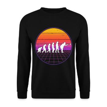 Boccia Evolution Vaporwave Bocciaspieler Boule - Unisex Pullover - Schwarz - Vorne - Alina (178cm) & Michal (187cm)