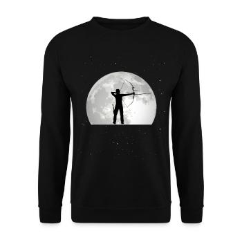 Arc-en-ciel Lune Flèche et arc - Sweat-shirt Unisexe - noir - Devant - Alina (178cm) & Michal (187cm)