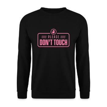 Bitte nicht anfassen Hände Finger Nur Gucken Weg - Unisex Pullover - Schwarz - Vorne - Alina (178cm) & Michal (187cm)