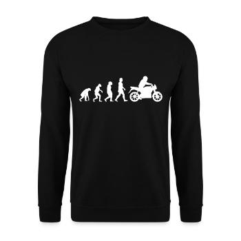 Motorradfahrer Evolution Motorrad Biker - Unisex Pullover - Schwarz - Vorne - Alina (178cm) & Michal (187cm)
