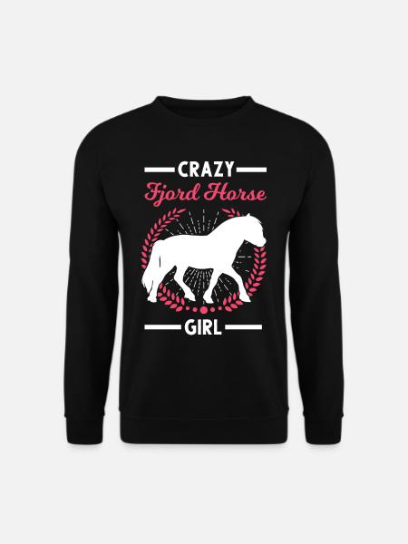 Crazy Fjord Horse Girl Fjordpferd - Unisex Pullover - Schwarz