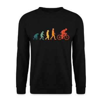 Fahrrad Evolution Retro Fahrradtour Radsportler - Unisex Pullover - Schwarz - Vorne - Alina (178cm) & Michal (187cm)