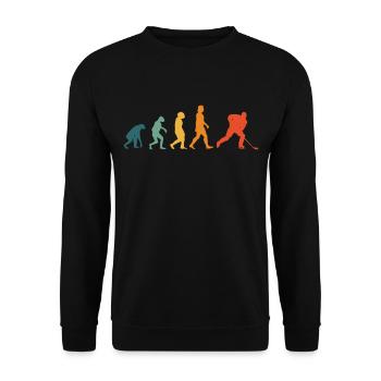 Eishockey Evolution Retro Hockey - Unisex Pullover - Schwarz - Vorne - Alina (178cm) & Michal (187cm)