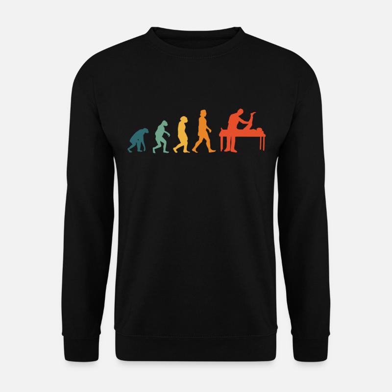 Physiotherapeut Evolution Retro Physio - Unisex Pullover - Schwarz