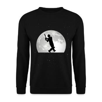 Cricket Mond Cricketschläger Cricketspieler - Unisex Pullover - Schwarz - Vorne - Alina (178cm) & Michal (187cm)