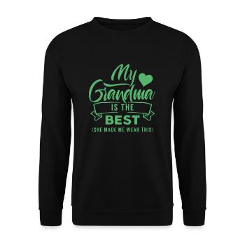 My Grandma is the Best Grandma Grandmother Grandma - Unisex Sweatshirt - black - Front - Alina (178cm) & Michal (187cm)