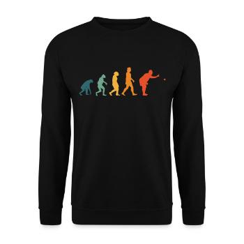 Boccia Evolution Retro Boule Petanque - Unisex Pullover - Schwarz - Vorne - Alina (178cm) & Michal (187cm)