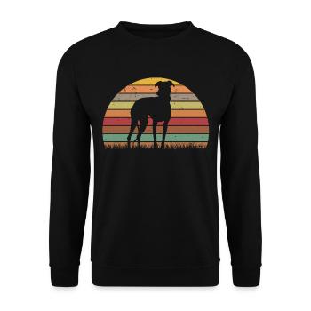Greyhound Retro lévriers britannique Vintage - Sweat-shirt Unisexe - noir - Devant - Alina (178cm) & Michal (187cm)
