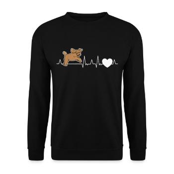 Labradoodle Herzschlag Goldendoodle Cadeau - Sweat-shirt Unisexe - noir - Devant - Alina (178cm) & Michal (187cm)