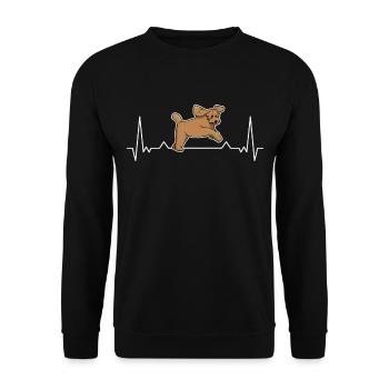 Labradoodle Herzschlag Goldendoodle Cadeau - Sweat-shirt Unisexe - noir - Devant - Alina (178cm) & Michal (187cm)