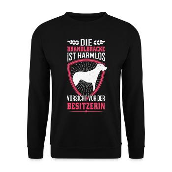 Brandlbracke Besitzerin Bracke Hund Jagdhund - Unisex Pullover - Schwarz - Vorne - Alina (178cm) & Michal (187cm)