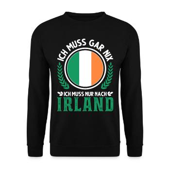 Irland Urlaub Irische Flagge Geschenk - Unisex Pullover - Schwarz - Vorne - Alina (178cm) & Michal (187cm)