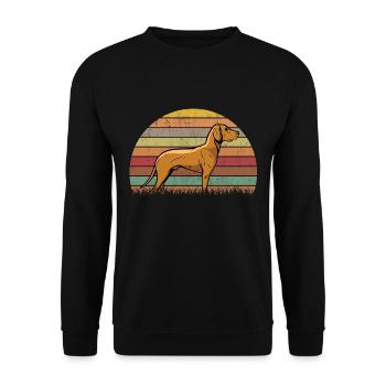 Magyar Vizsla Retro Wirehair Vizsla - Unisex Sweatshirt - black - Front - Alina (178cm) & Michal (187cm)