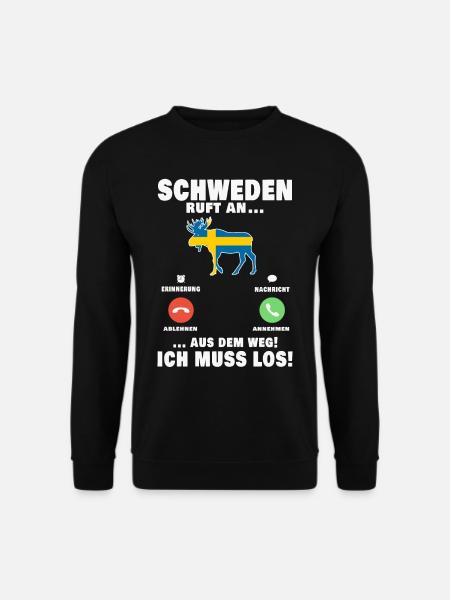 Schweden ruft an Reise Elch Sweden - Unisex Pullover - Schwarz