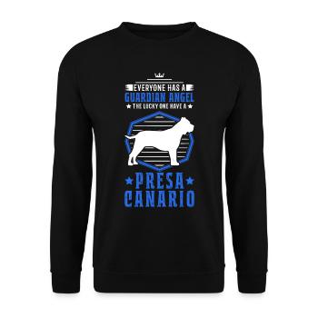 Presa Canario Schutzengel Dogo Canario Schutzhund - Unisex Pullover - Schwarz - Vorne - Alina (178cm) & Michal (187cm)