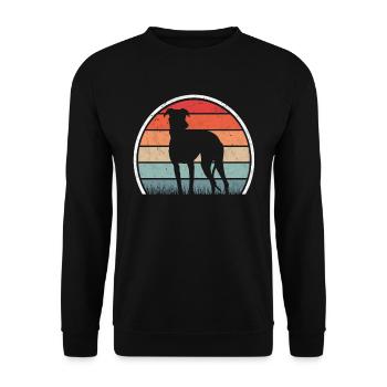 Galgo Espanol Retro Spanish Greyhound - Unisex Sweatshirt - black - Front - Alina (178cm) & Michal (187cm)