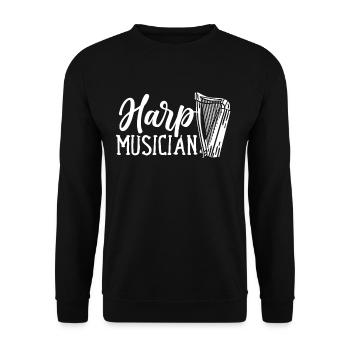 Harfenmusiker Harfenspieler Harfe Harfenist - Unisex Pullover - Schwarz - Vorne - Alina (178cm) & Michal (187cm)