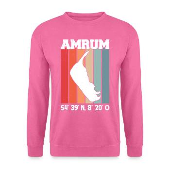 Amrum Koordinaten Strandkorb Nordsee - Unisex Pullover - Pink - Vorne