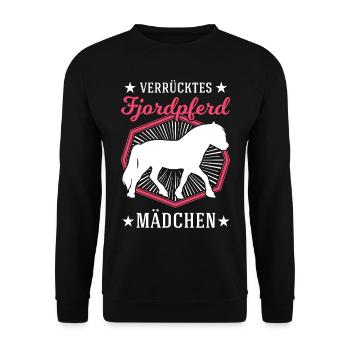 Verrücktes Fjordpferd Mädchen Norweger Fjord Pferd - Unisex Pullover - Schwarz - Vorne - Alina (178cm) & Michal (187cm)