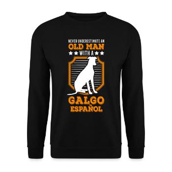 Galgo Español Vieux Homme lévriers espagnol - Sweat-shirt Unisexe - noir - Devant - Alina (178cm) & Michal (187cm)