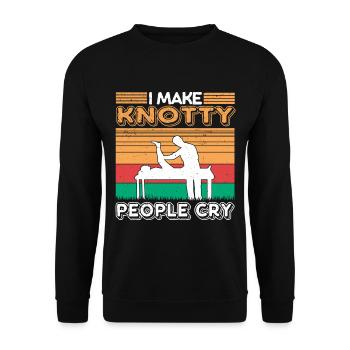 Je fais Knotty People Cry Kinésithérapeute Physio - Sweat-shirt Unisexe - noir - Devant - Alina (178cm) & Michal (187cm)