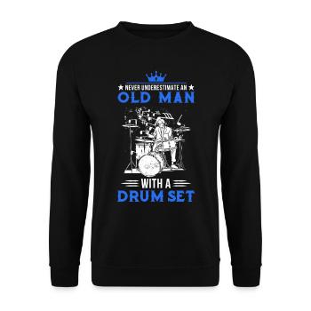 Batterie Old Man Batteur Batteur - Sweat-shirt Unisexe - noir - Devant - Alina (178cm) & Michal (187cm)