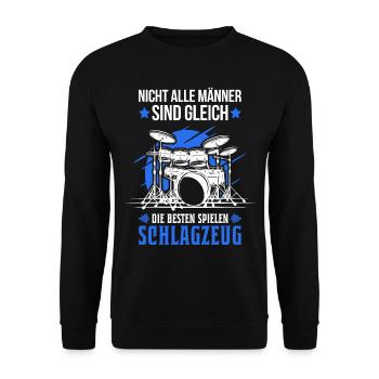 Schlagzeug Drummer Schlagzeuger - Unisex Pullover - Schwarz - Vorne - Alina (178cm) & Michal (187cm)