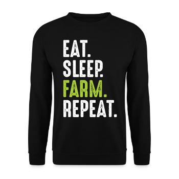 Eat Sleep Farm Repeat Funny - Unisex Sweatshirt - black - Front - Alina (178cm) & Michal (187cm)