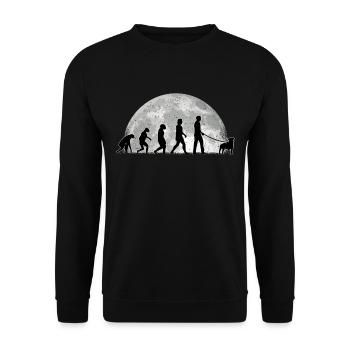 Parson Russell Terrier Evolution Moon - Unisex Sweatshirt - black - Front - Alina (178cm) & Michal (187cm)