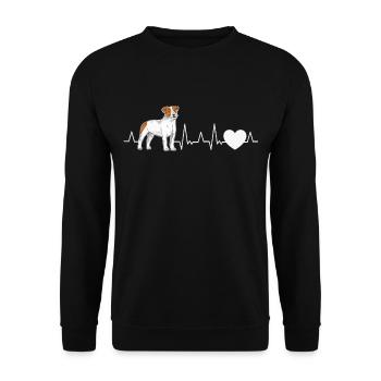 Parson Russell Terrier Heartbeat - Unisex Sweatshirt - black - Front - Alina (178cm) & Michal (187cm)