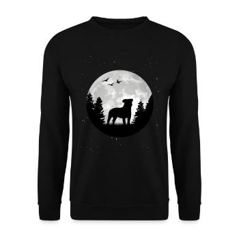 Parson Russell Terrier Moon - Unisex Sweatshirt - black - Front - Alina (178cm) & Michal (187cm)