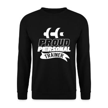 Proud Personal Trainer Fitness Trainer Fitness - Unisex Sweatshirt - black - Front - Alina (178cm) & Michal (187cm)