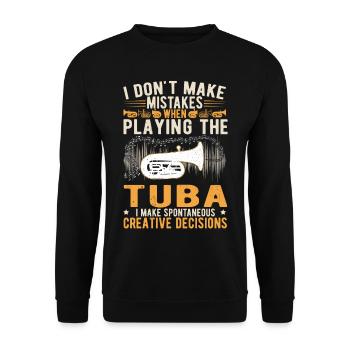 Tuba Creative Decisions Orchestre Joueur de tuba - Sweat-shirt Unisexe - noir - Devant - Alina (178cm) & Michal (187cm)