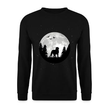 Großer Schweizer Sennenhund Herzschlag - Unisex Pullover - Schwarz - Vorne - Alina (178cm) & Michal (187cm)
