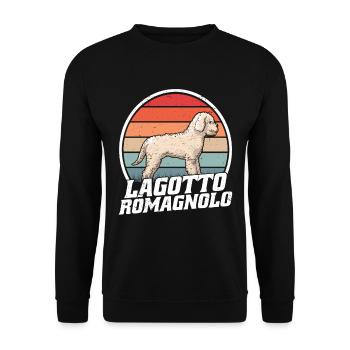 Lagotto Romagnolo Retro Truffle Dog Water Dog - Unisex Sweatshirt - black - Front - Alina (178cm) & Michal (187cm)