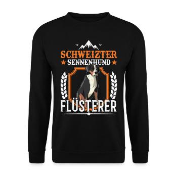 Schweizer Sennenhund Flüsterer - Unisex Pullover - Schwarz - Vorne - Alina (178cm) & Michal (187cm)
