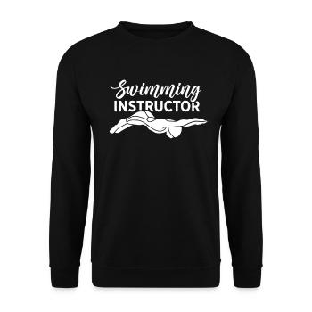 Schwimmlehrer Schwimmkurs Schwimmtrainer Beruf - Unisex Pullover - Schwarz - Vorne - Alina (178cm) & Michal (187cm)