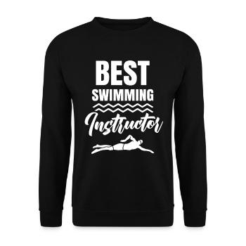 Bester Schwimmlehrer Schwimmkurs Schwimmtrainer - Unisex Pullover - Schwarz - Vorne - Alina (178cm) & Michal (187cm)