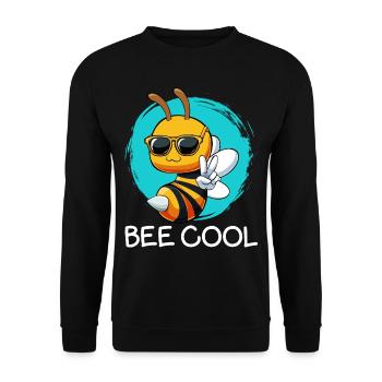 Bee Cool Lustige Bienen-Wortspiele - Unisex Pullover - Schwarz - Vorne - Alina (178cm) & Michal (187cm)