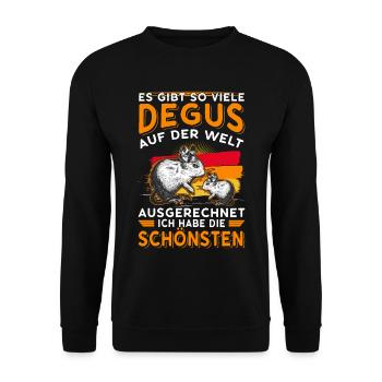 Degu Nagetier Degu Geschenk - Unisex Pullover - Schwarz - Vorne - Alina (178cm) & Michal (187cm)